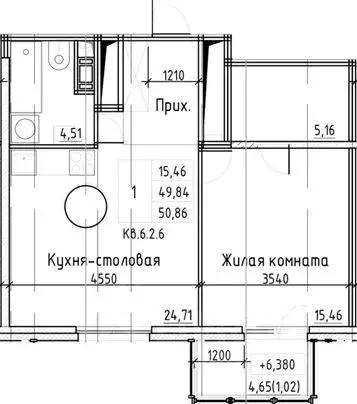 1-к кв. Санкт-Петербург Заставская ул., 30 (48.6 м) - Фото 0