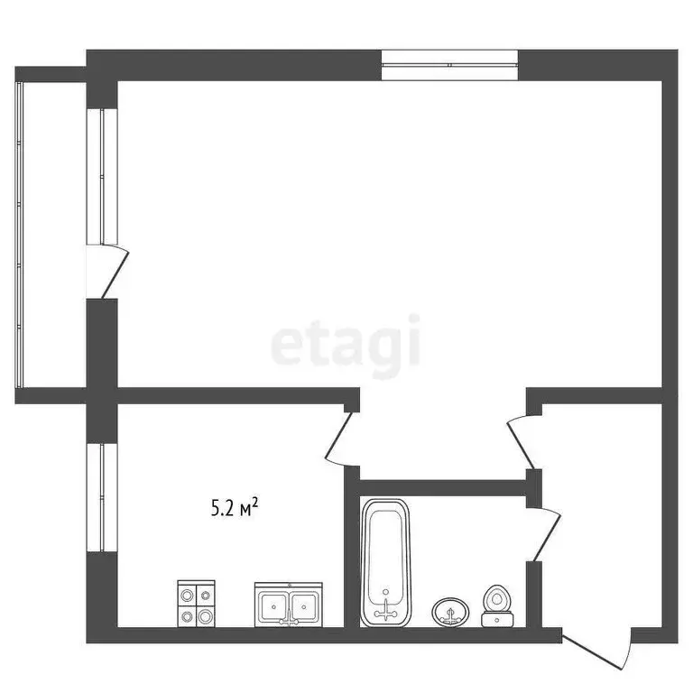 1-комнатная квартира: Воскресенское, 13 (32.7 м) - Фото 0
