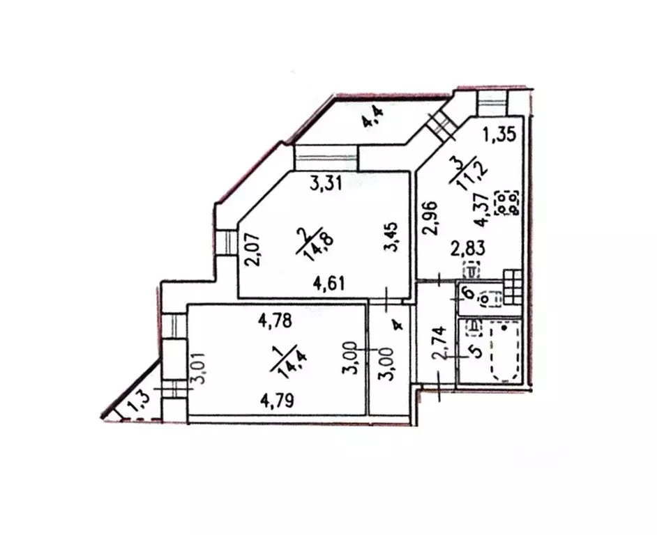 2-к кв. Санкт-Петербург ул. Орджоникидзе, 58к1 (51.2 м) - Фото 0