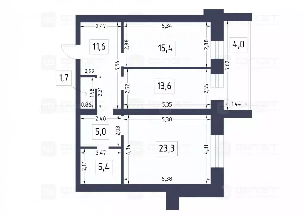 2-к кв. Татарстан, Казань ул. Журналистов, 30 (76.0 м) - Фото 2