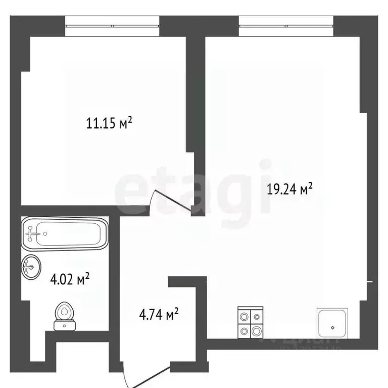 1-к кв. Тюменская область, Тюмень ул. Тимофея Чаркова, 93 (39.13 м) - Фото 0