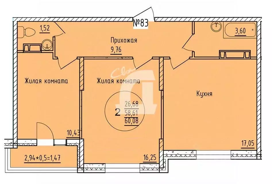 2-к кв. Краснодарский край, Краснодар ул. Имени Владимира ... - Фото 1