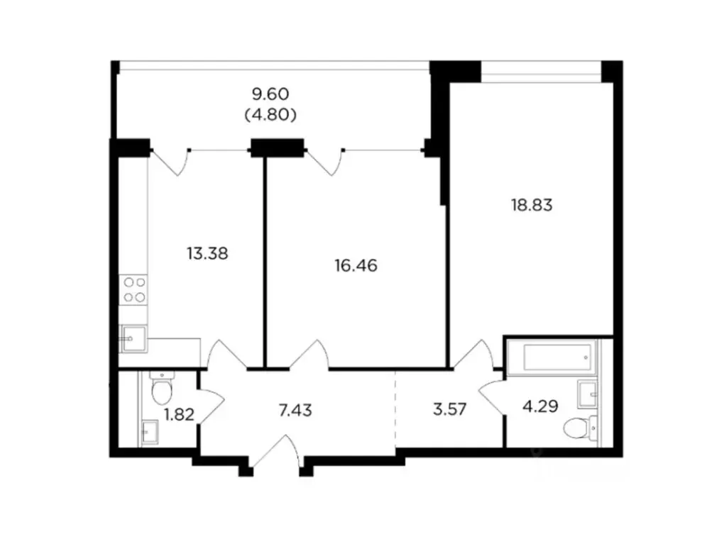 2-к кв. Москва ул. Виктора Маслова, 2 (70.58 м) - Фото 0