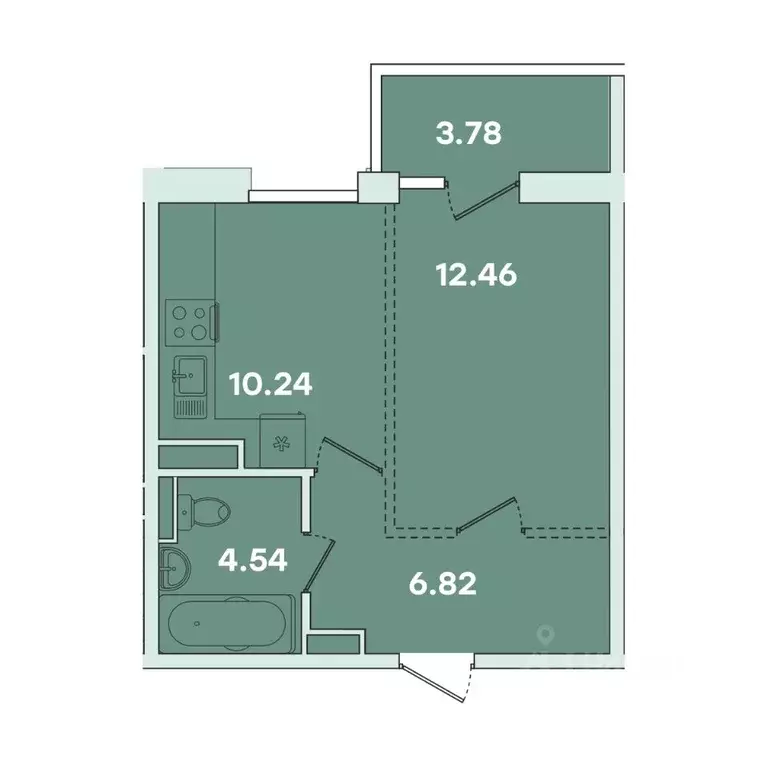 1-к кв. Иркутская область, Иркутск ул. Петрова, 16 (37.82 м) - Фото 1