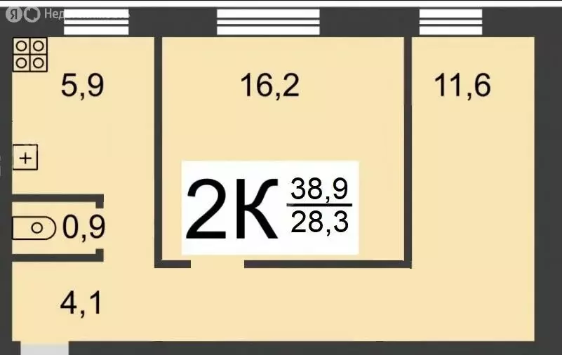 2-комнатная квартира: Нижний Новгород, Дачная улица, 31 (38.9 м) - Фото 0