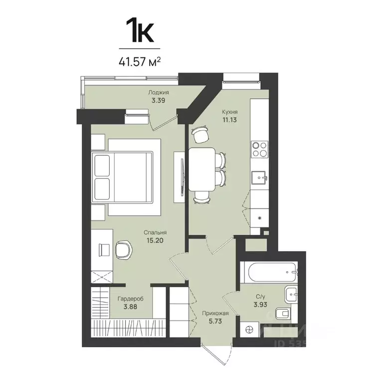 1-к кв. Пермский край, Пермь Уинская ул., 54 (41.57 м) - Фото 0