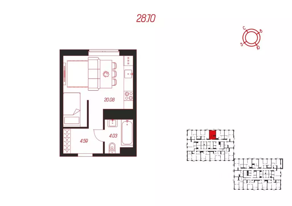 Студия Тульская область, Тула городской округ, с. Осиновая Гора, ... - Фото 1