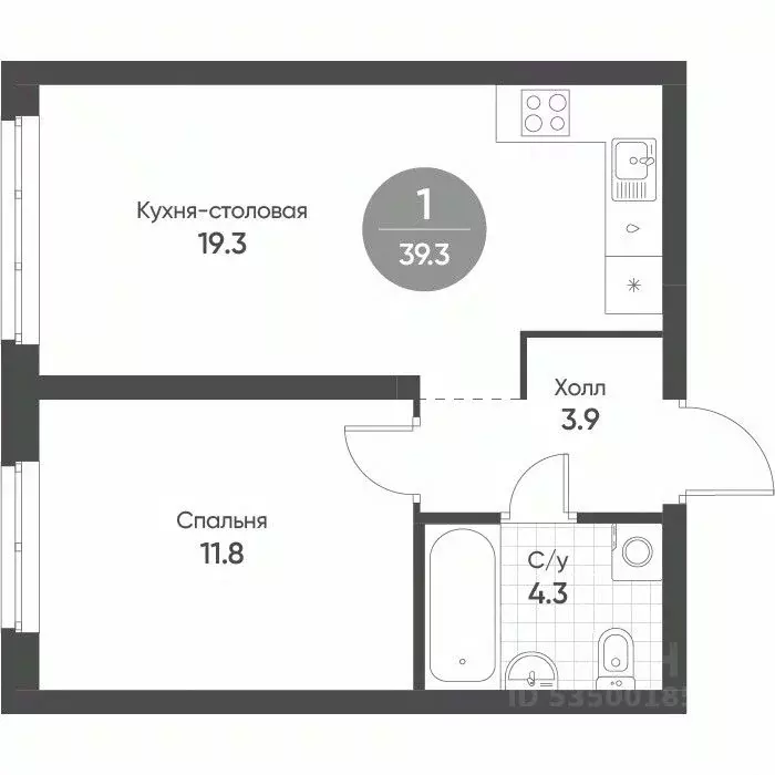 1-к кв. Свердловская область, Екатеринбург Солнечный жилрайон,  (39.3 ... - Фото 0