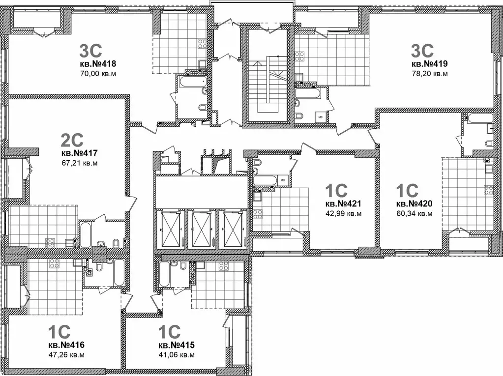 Студия Новосибирская область, Новосибирск Садовая ул., 17 (42.99 м) - Фото 1