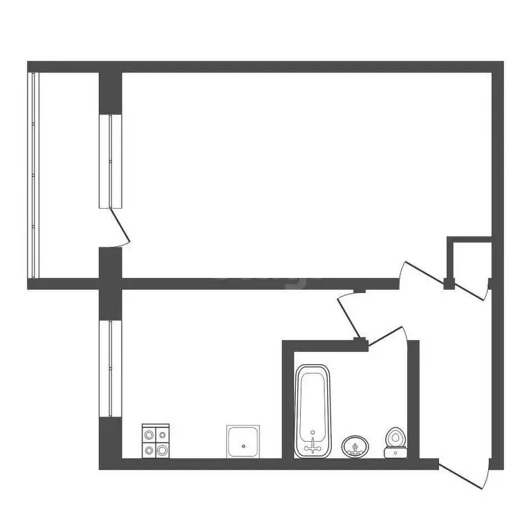 1-комнатная квартира: Юрга, улица Максименко, 24 (29.5 м) - Фото 1