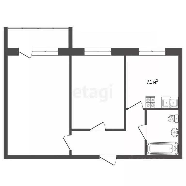 2-к кв. Ростовская область, Таганрог ул. Чехова, 6 (43.6 м) - Фото 2