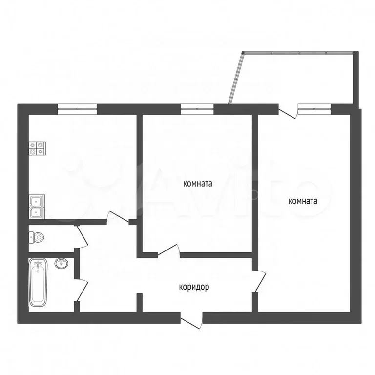2-к. квартира, 54 м, 3/9 эт. - Фото 0