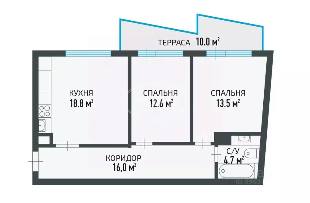 2-к кв. Калининградская область, Светлогорск ул. Верещагина, 10 (75.0 ... - Фото 2