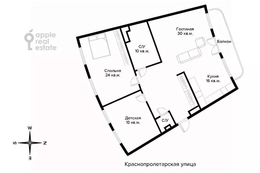3-к кв. Москва Краснопролетарская ул., 7 (117.5 м) - Фото 2