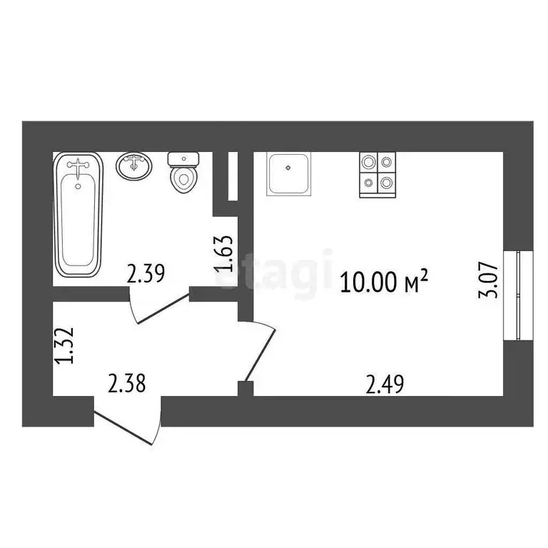 1-комнатная квартира: Ишим, Московская улица, 25 (36.7 м) - Фото 0