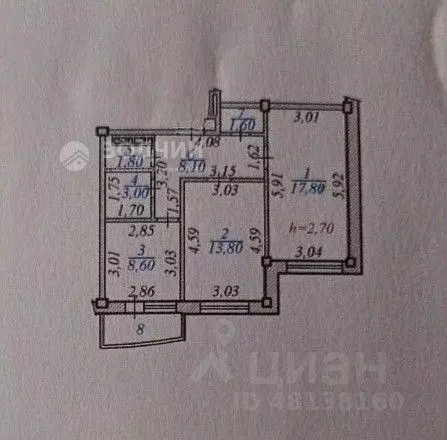 2-к кв. Чувашия, Чебоксары Ярославская ул., 72 (57.7 м) - Фото 1