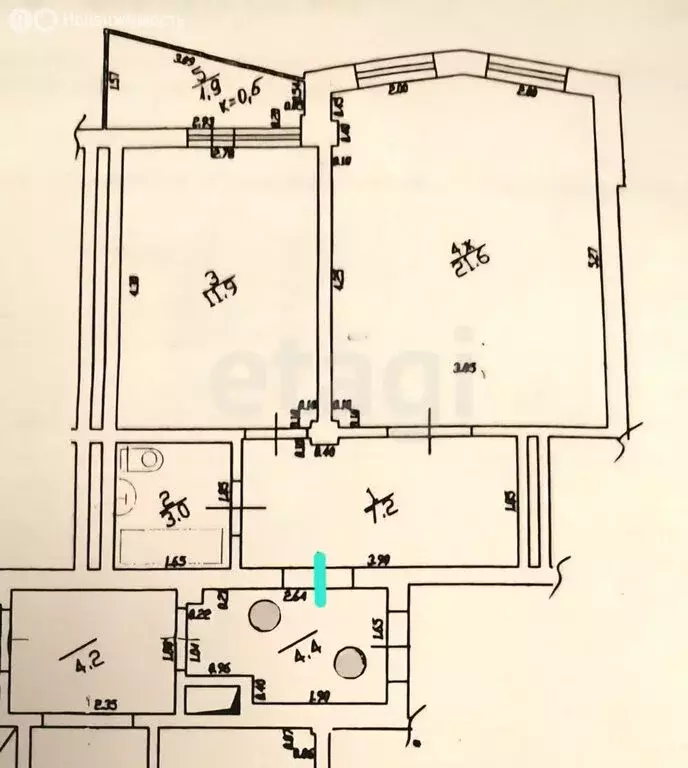 1-комнатная квартира: Калининград, Зелёная улица, 87 (43.7 м) - Фото 1