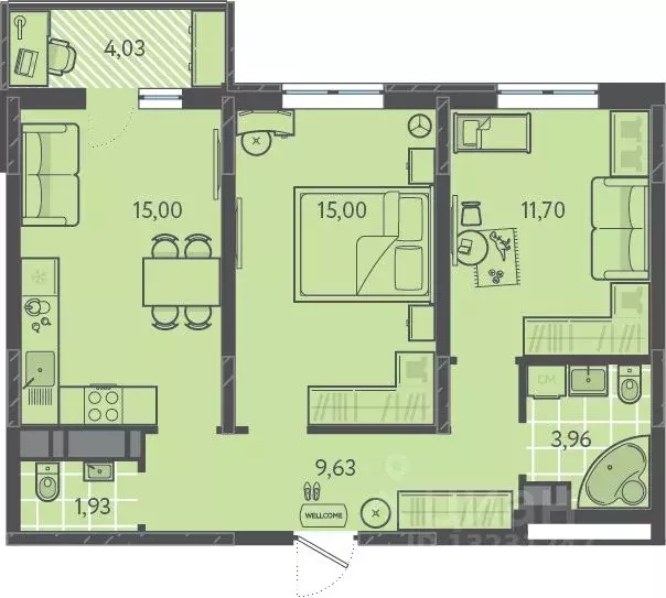 2-к кв. Краснодарский край, Краснодар ул. Им. Александра Гикало, 11к1 ... - Фото 1