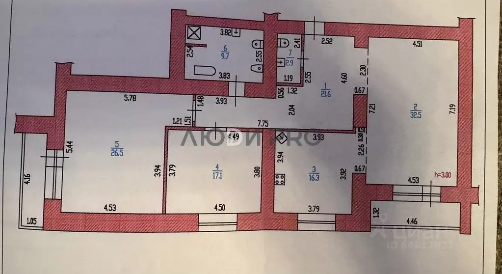 3-к кв. Алтайский край, Барнаул просп. Ленина, 103А/39 (130.8 м) - Фото 2