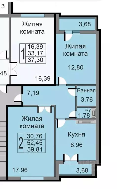 2-к кв. Калужская область, Калуга ул. Минская, 10 (60.0 м) - Фото 2