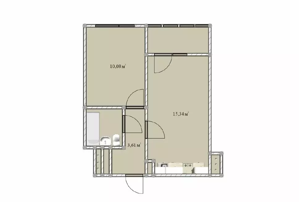 1-комнатная квартира: Санкт-Петербург, Кубинская улица, 76к1 (32.58 м) - Фото 1