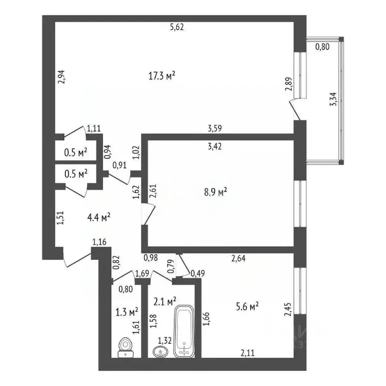 2-к кв. Амурская область, Сковородино ул. Победы, 15 (40.5 м) - Фото 2
