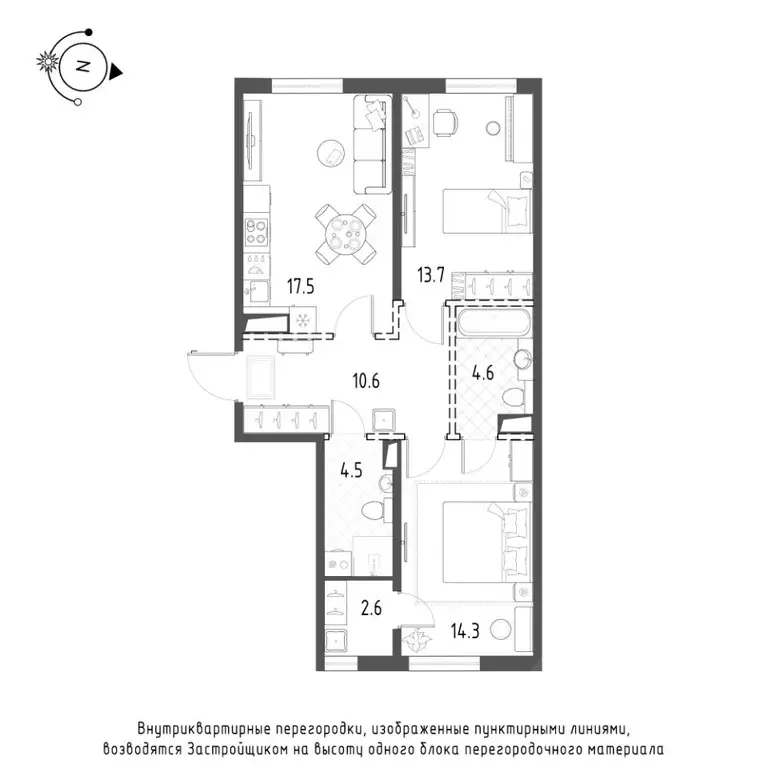 2-к кв. Санкт-Петербург Лисичанская ул., 15 (67.8 м) - Фото 0