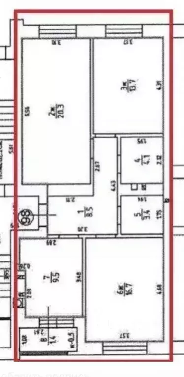 3-к кв. Калининградская область, Калининград Суздальская ул., 13 (80.0 ... - Фото 2