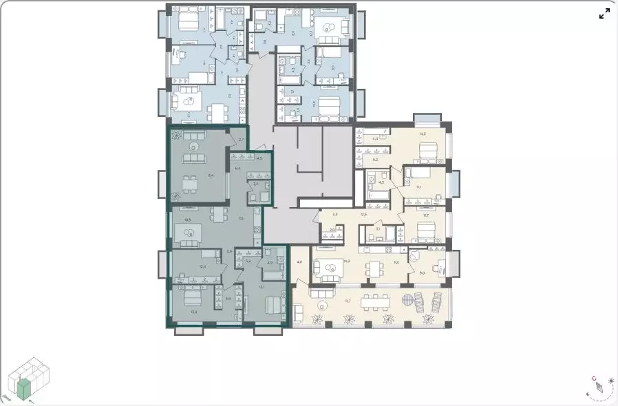 4-комнатная квартира: село Перхушково, микрорайон Равновесие, 1 (107.4 ... - Фото 2