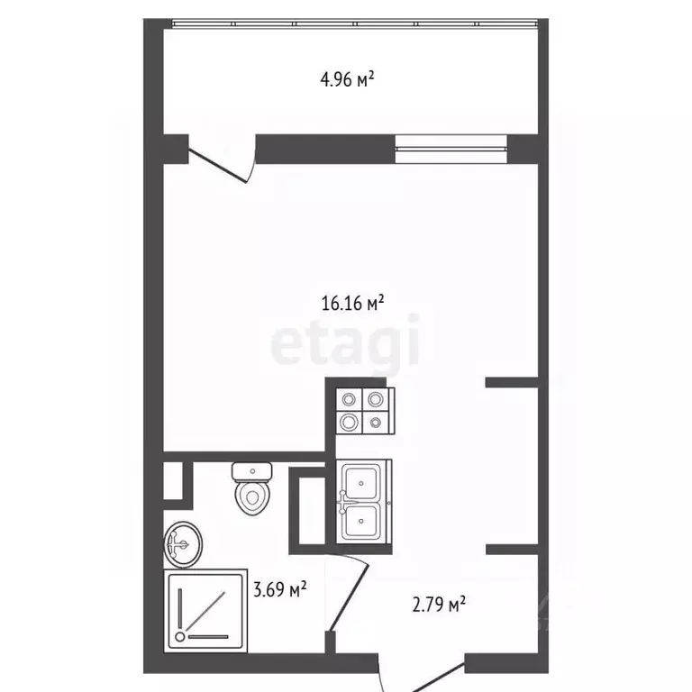 Студия Ленинградская область, Мурино Всеволожский район, ул. ... - Фото 2