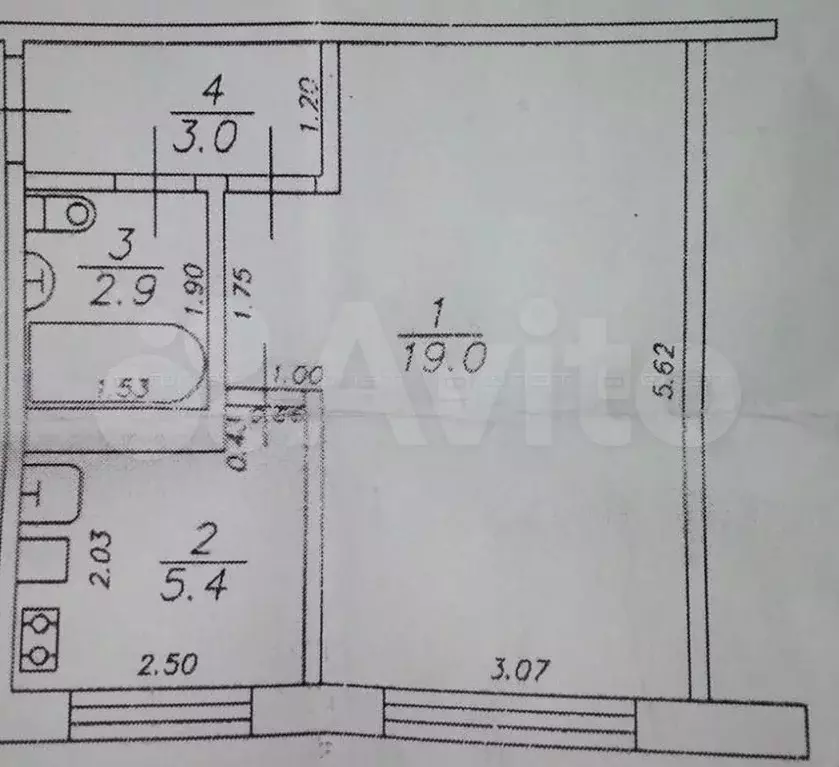 1-к. квартира, 31 м, 4/5 эт. - Фото 0