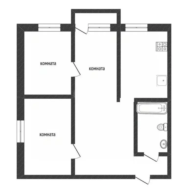 3-к кв. Ленинградская область, Кириши ул. Мира, 7 (41.0 м) - Фото 2