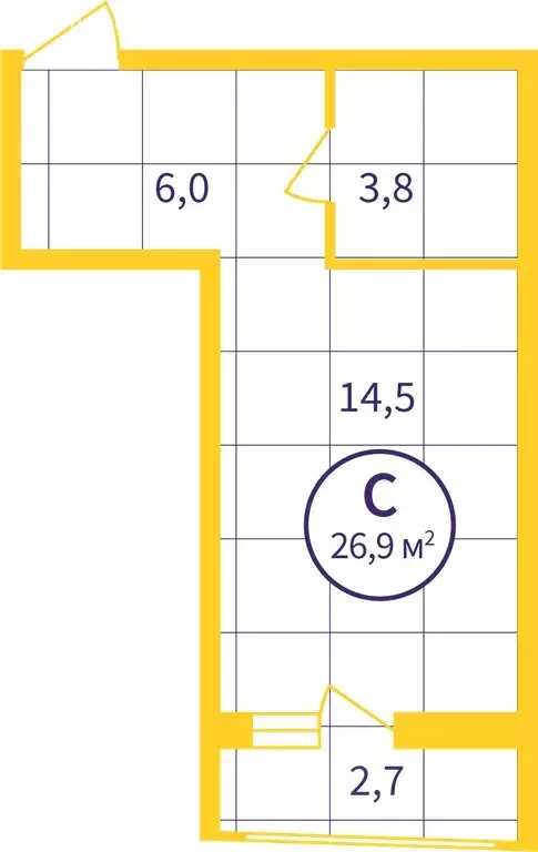 Квартира-студия: Екатеринбург, ЖК Астон Реформа (25.59 м) - Фото 1