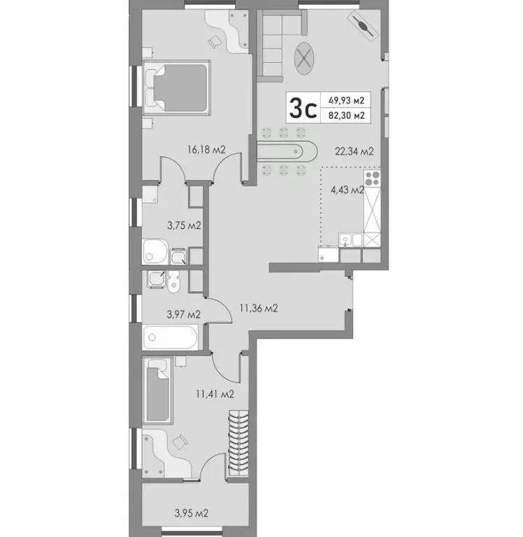 3-комнатная квартира: Оренбург, Яицкая улица, 11 (82 м) - Фото 0