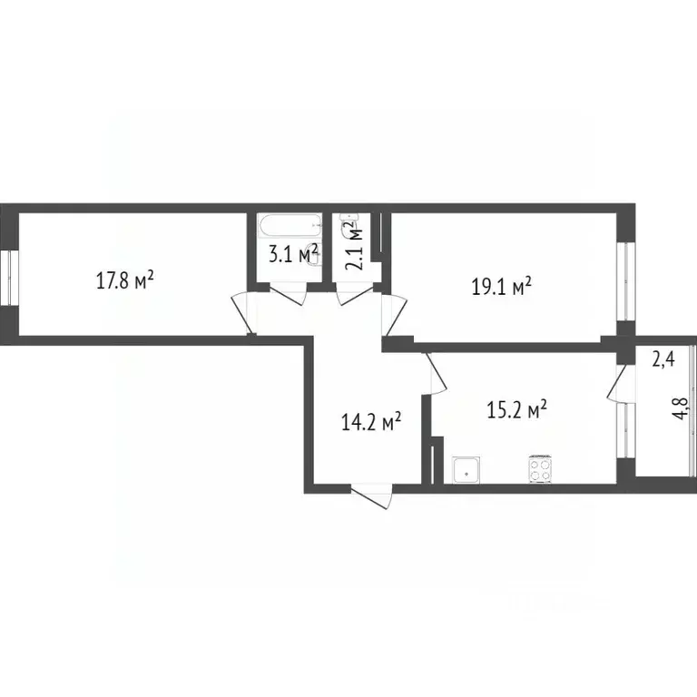 2-к кв. Ханты-Мансийский АО, Сургут Университетская ул., 15 (67.3 м) - Фото 1