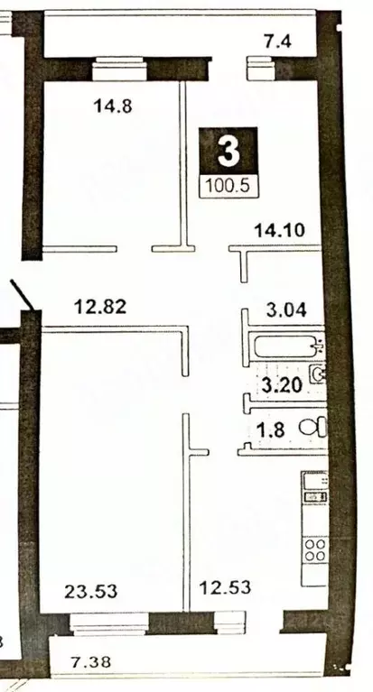 3-к кв. Тверская область, Тверь Московская ул., 1 (100.6 м) - Фото 2