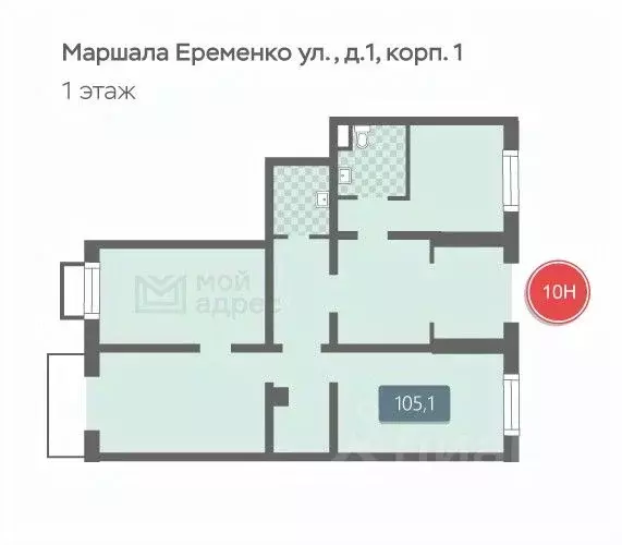 Помещение свободного назначения в Москва ул. Маршала Еременко, 1к1 ... - Фото 2