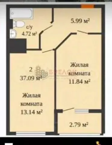 1-к кв. Ростовская область, Ростов-на-Дону Берберовка мкр, ул. ... - Фото 1