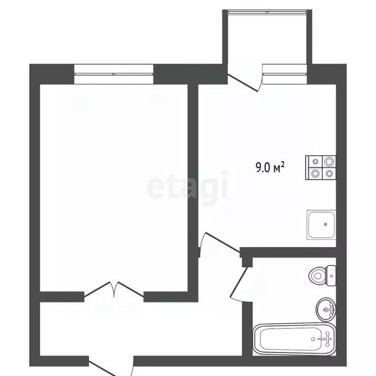 1-к кв. Ставропольский край, Пятигорск ул. Крайнего (37.2 м) - Фото 2