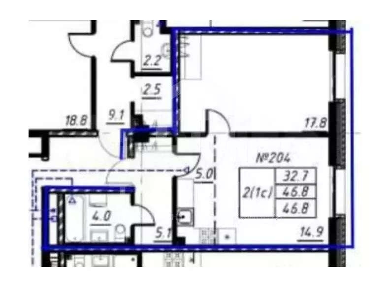 2-комнатная квартира: Санкт-Петербург, Петровский проспект, 9к2 (47.1 ... - Фото 1