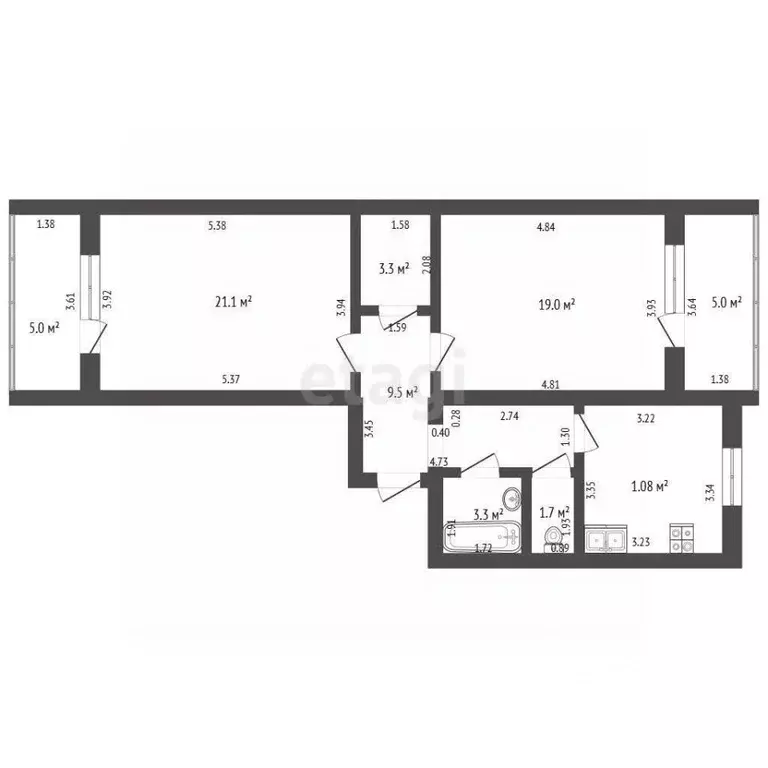 2-к кв. Орловская область, Орел бул. Молодежи, 18 (68.7 м) - Фото 1