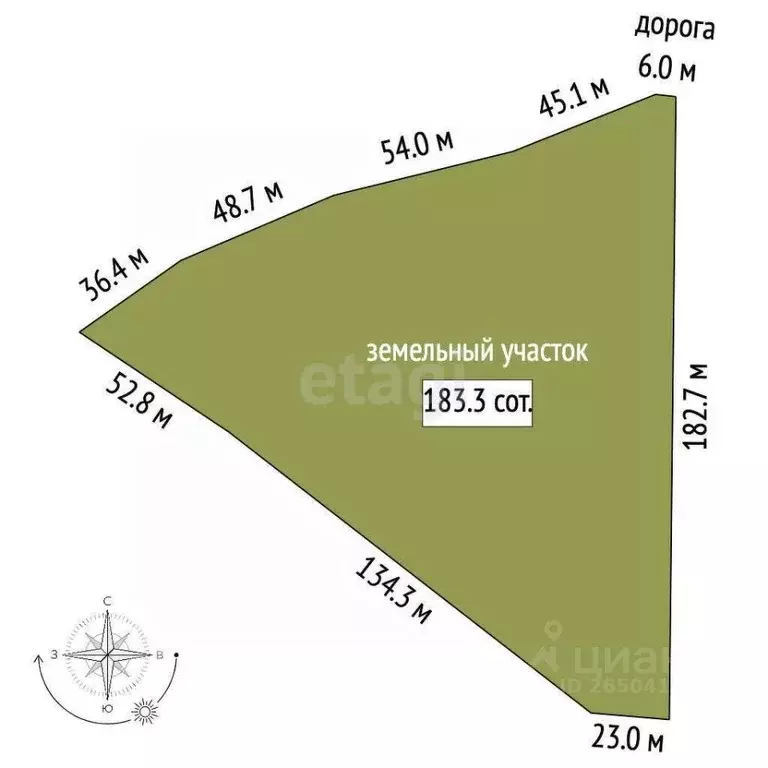 Участок в Севастополь Красный Октябрь КСП,  (183.27 сот.) - Фото 0