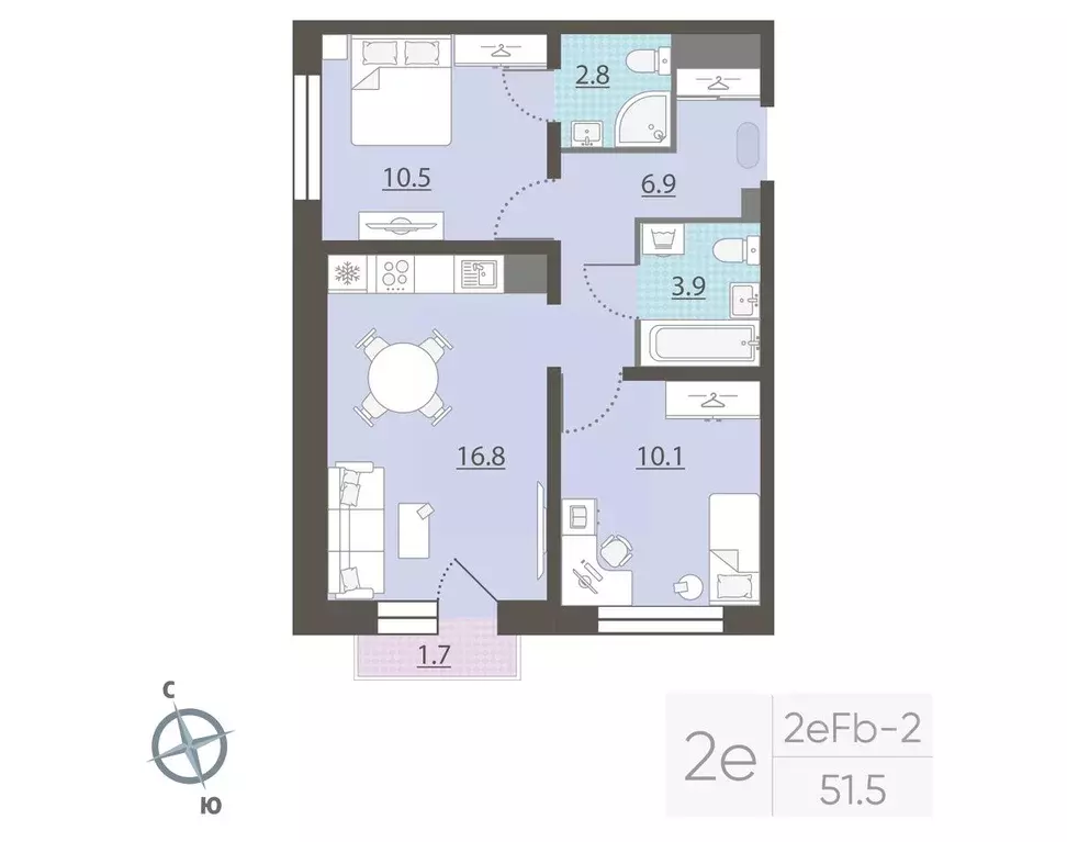 2-к кв. Свердловская область, Екатеринбург Центральный жилрайон, Азина ... - Фото 2