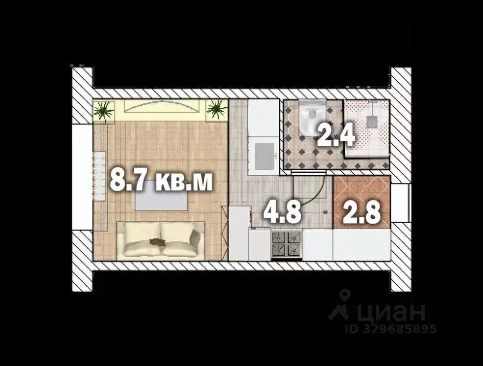 Студия Башкортостан, Уфа ул. Гончарова, 21 (18.7 м) - Фото 2