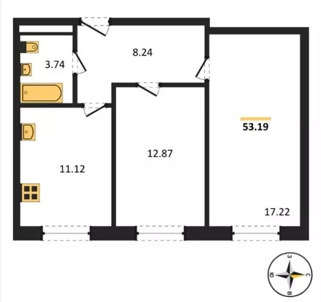 2-комнатная квартира: Пенза, улица Яшиной, 14 (53 м) - Фото 0
