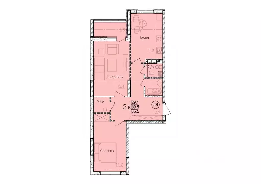 2-к кв. Саратовская область, Энгельс Энгельс-9 мкр, 2 (63.5 м) - Фото 0