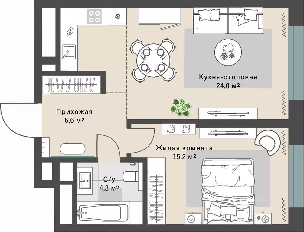 1-к кв. Свердловская область, Екатеринбург Эльмаш жилрайон, Изумрудный ... - Фото 1