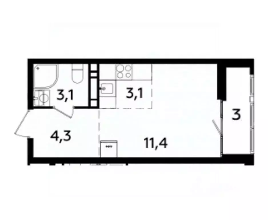 Квартира-студия: Москва, Бартеневская улица, 18к2 (23.4 м) - Фото 0