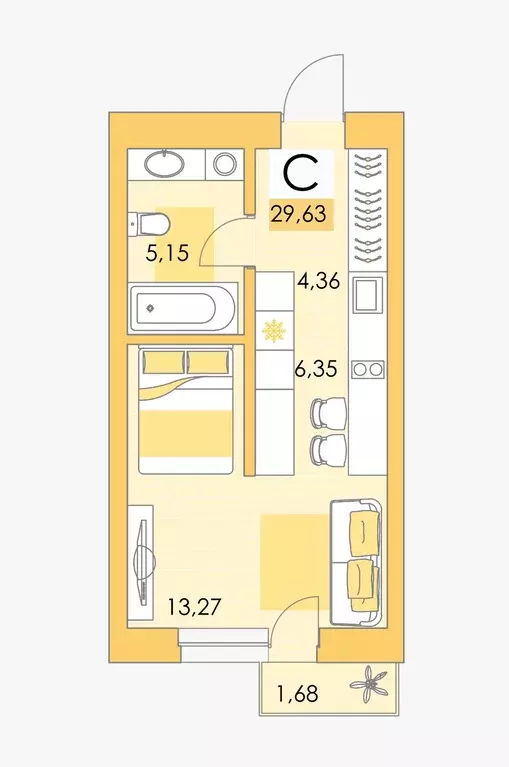 Продаётся квартира-студия, 29.5 м - Фото 0