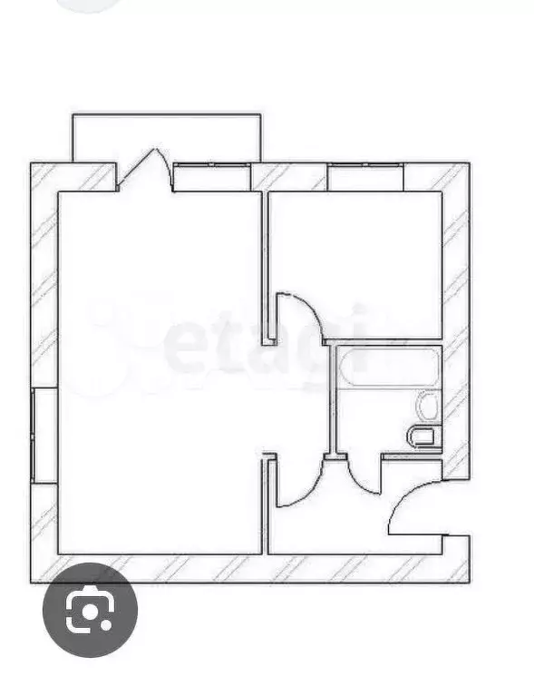 1-к. квартира, 27 м, 5/5 эт. - Фото 0